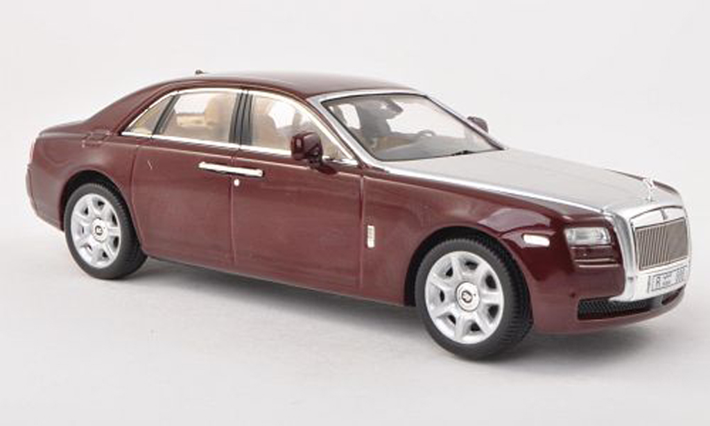 Rolls Royce Ghost 1/43 IXO nero-rosso/grigio LHD 2009 modellino in miniatura