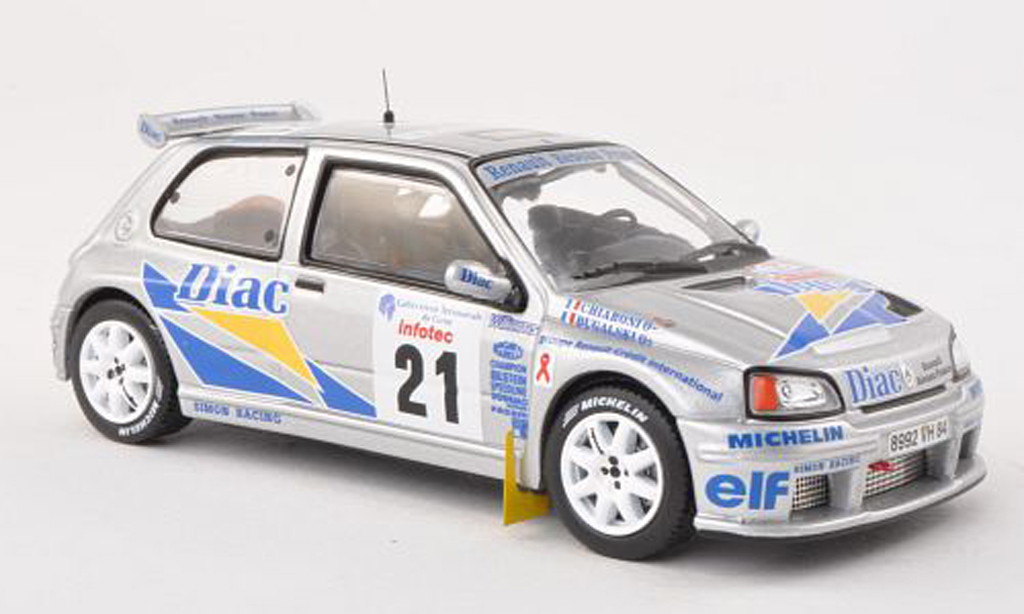 Renault Clio Maxi 1/43 IXO Maxi No.21 Diac Tour de Corse 1995 P.Bugalski/J.P.Chiaroni modellino in miniatura