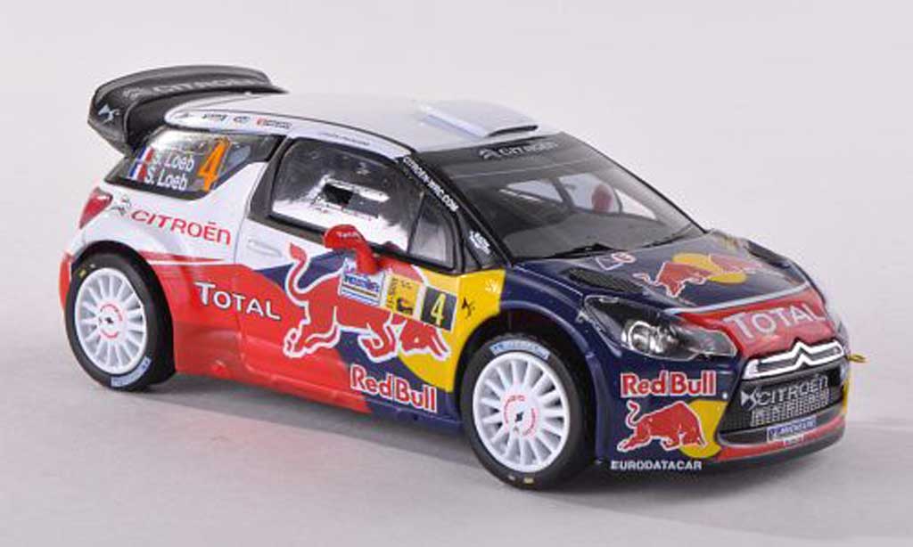 DS Automobiles DS3 WRC 2011 1/43 IXO WRC 2011 No.4 Red Bull Monza Rally S.Loeb modellino in miniatura