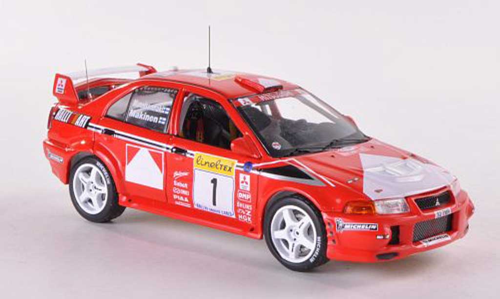 Mitsubishi Lancer Evolution VI 1/43 IXO Evolution VI No.1 Ralliart Rally Monte Carlo 1999 T.Makinen/R.Mannisenmaki modellino in miniatura