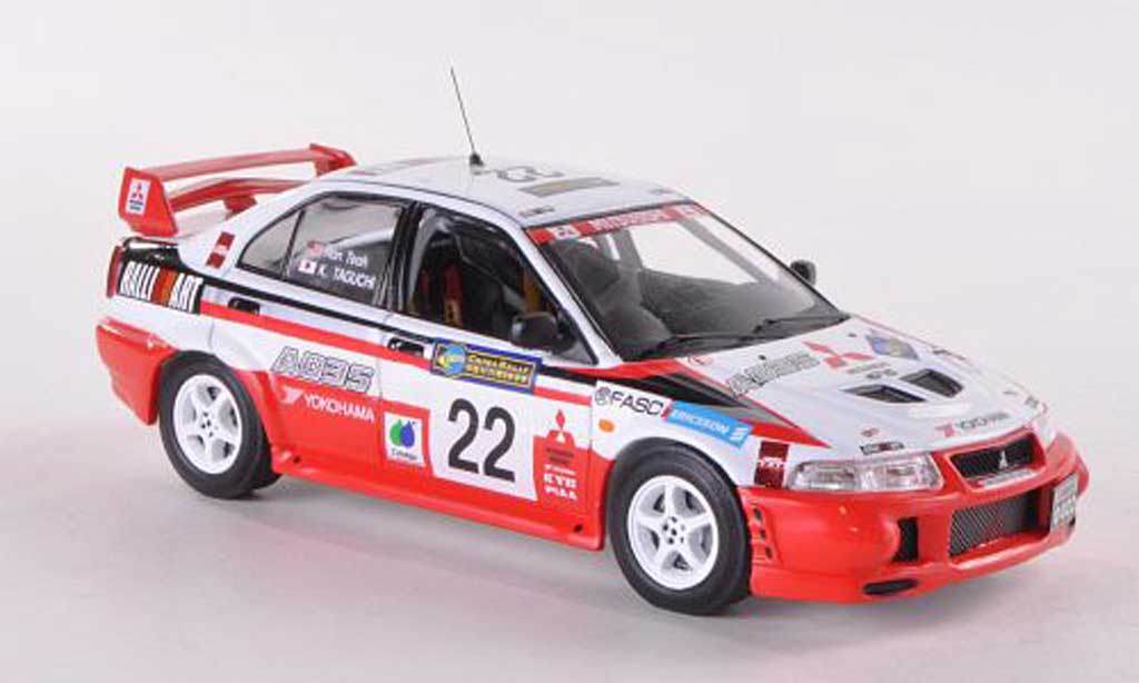 Mitsubishi Lancer Evolution VI 1/43 IXO Evolution VI No.22 Ralliart Rally China 1999 K.Taguchi/R.Teoh modellino in miniatura
