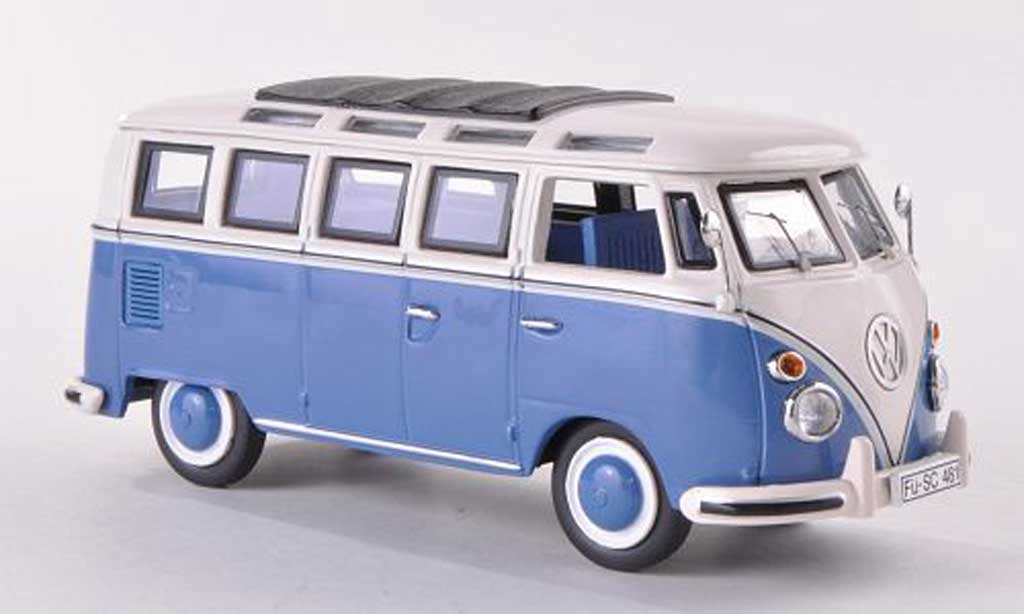 Volkswagen T1 1/43 Schuco Samba blu/bianco modellino in miniatura