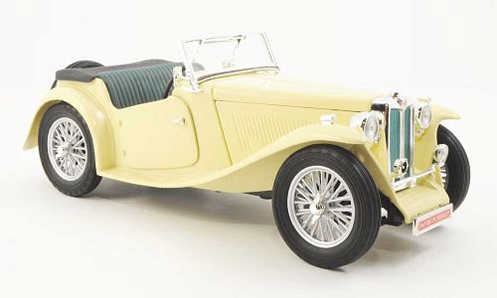 MG TC 1/18 Yat Ming Midget beige RHD 1947 modellino in miniatura