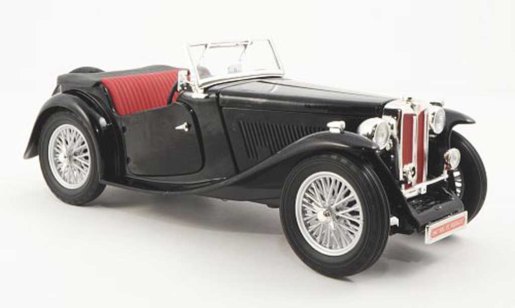 MG TC 1/18 Yat Ming Midget nero RHD 1947 modellino in miniatura