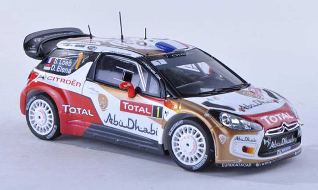 DS Automobiles DS3 WRC 2013 1/43 Spark WRC 2013 No.1 Abu Dhabi Rally Monte Carlo S.Loeb/D.Elena modellino in miniatura