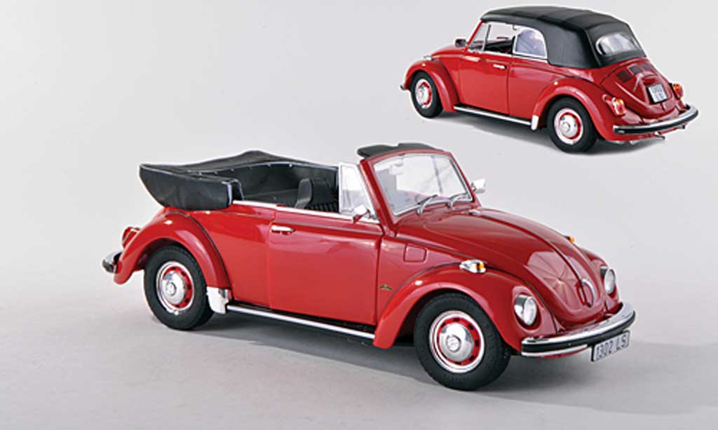 Volkswagen Coccinelle 1/18 Revell 1302 LS cabriolet rosso modellino in miniatura