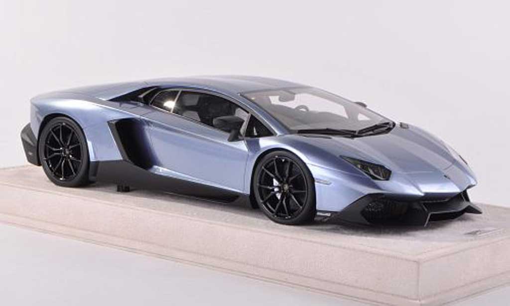 Lamborghini Aventador LP700-4 1/43 MR Collection LP700-4 50th Anniversaire blu modellino in miniatura