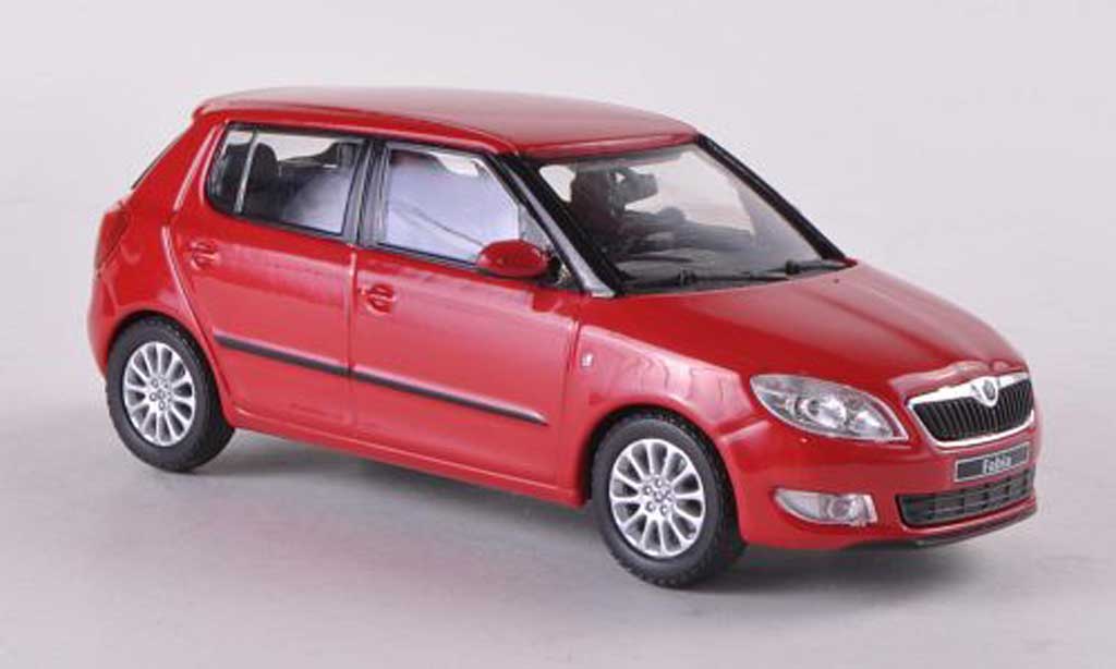 Skoda Fabia II 1/43 Abrex II rosso Facelift 2010 modellino in miniatura