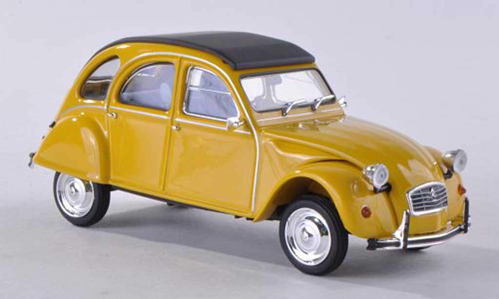 Citroen 2CV 1/43 Minichamps nero-giallo 1980 modellino in miniatura