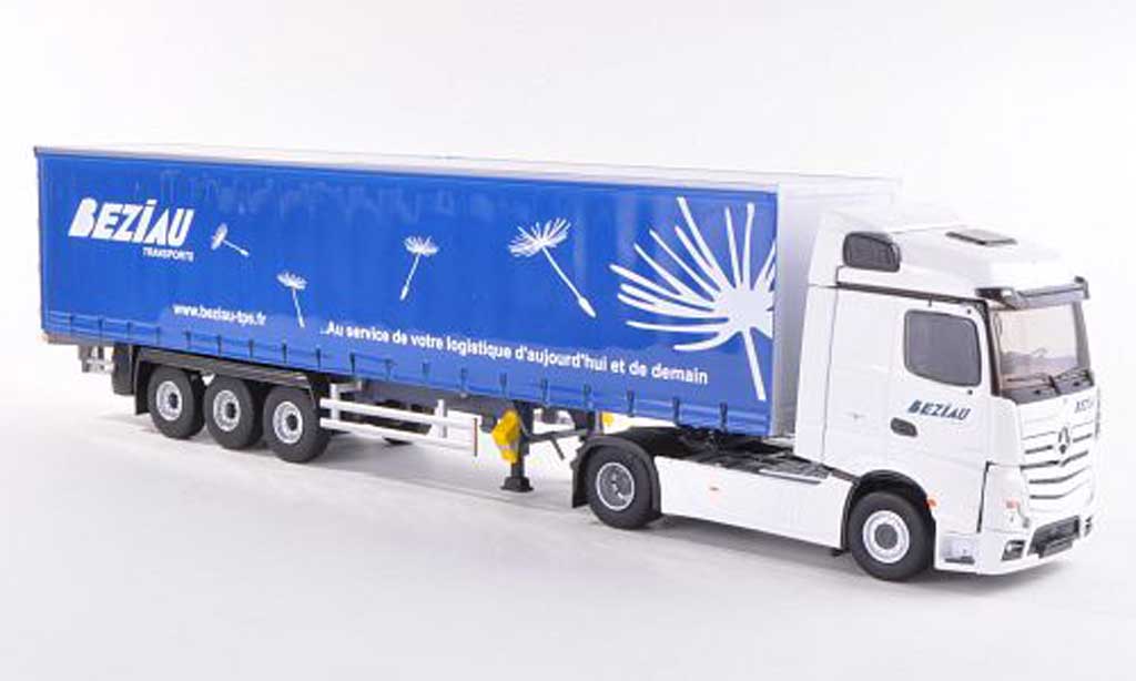Mercedes Actros 1/43 Eligor 2 Streamspace Beziau Transports Gardinenplanen-SZ modellino in miniatura