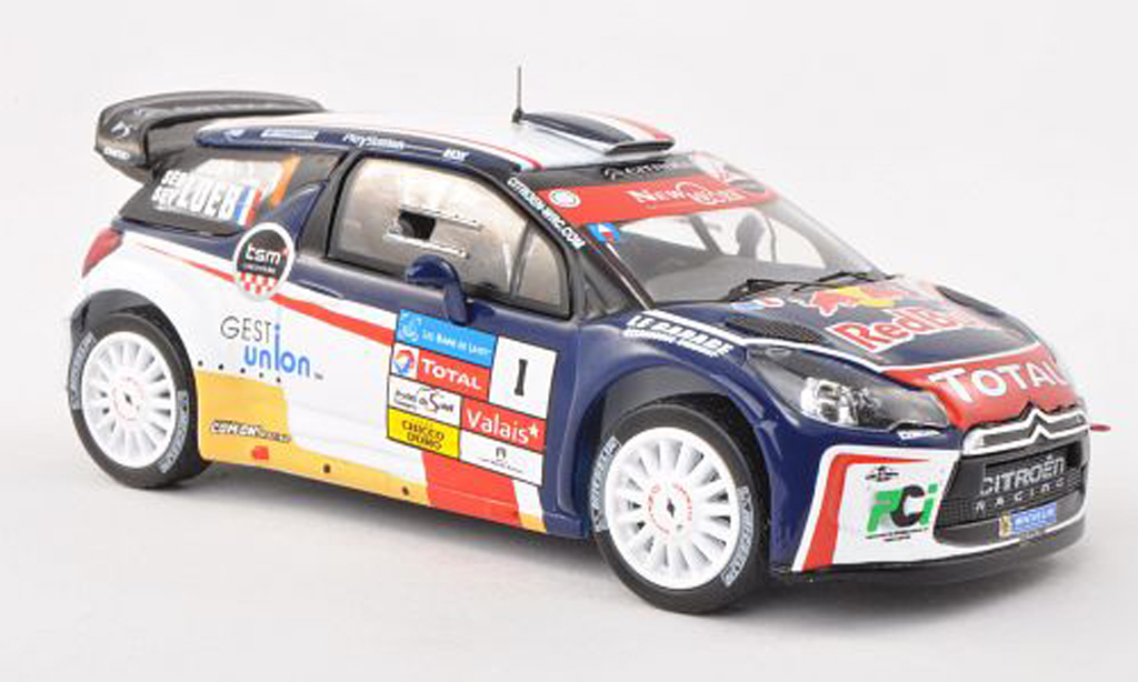 DS Automobiles DS3 WRC 2013 1/43 IXO WRC 2013 No.1 Rallye Du Chablais S.Loeb modellino in miniatura