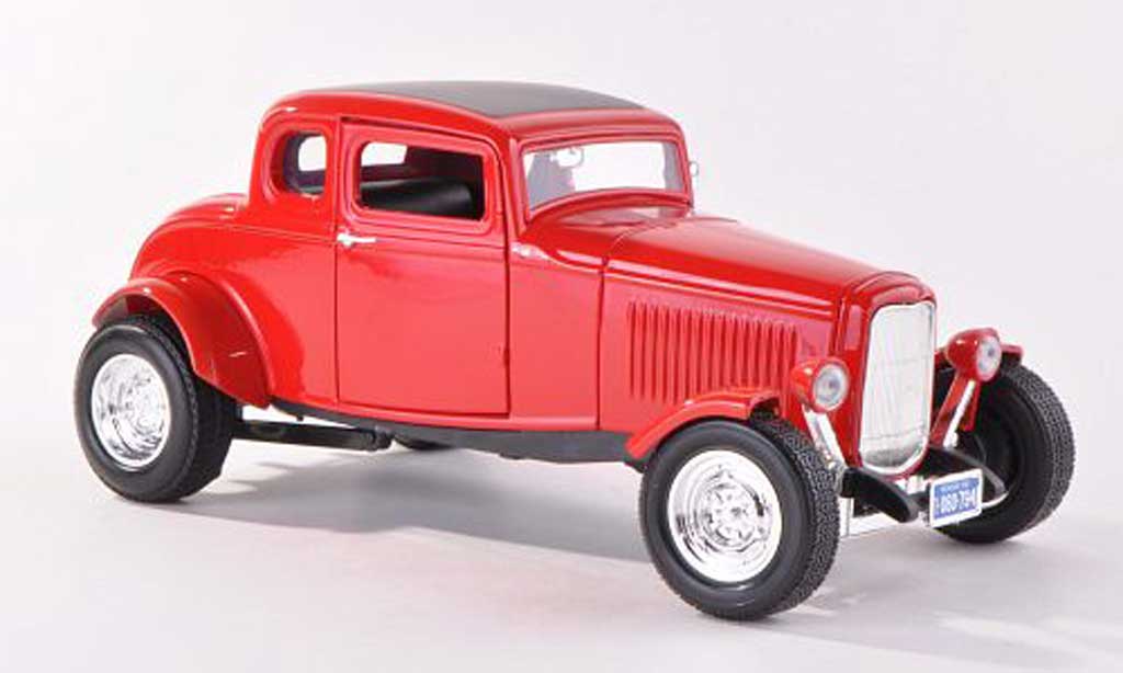 Ford 1932 1/18 Motormax Five Window Coupe rosso modellino in miniatura