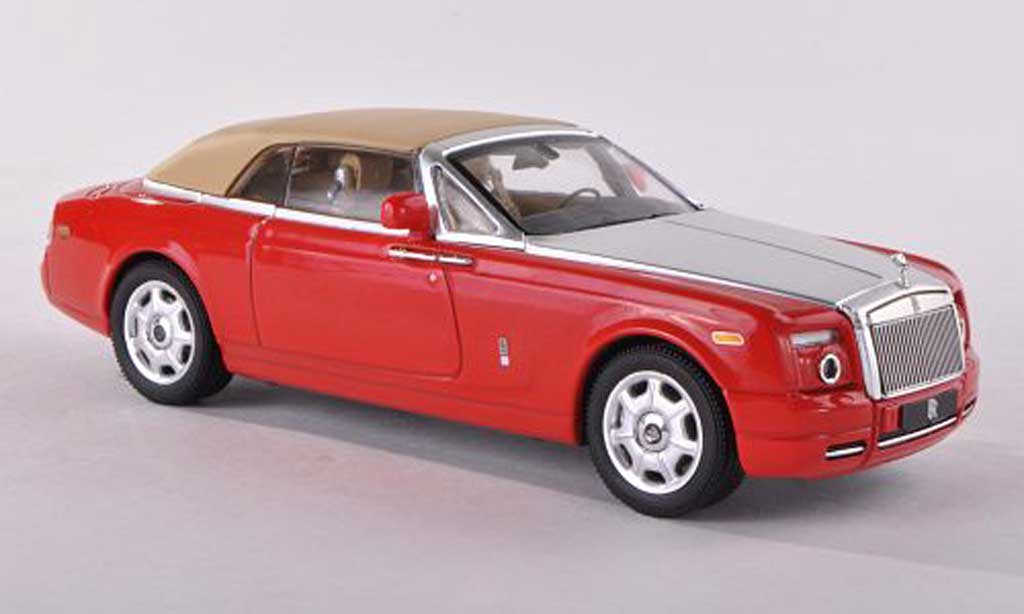 Rolls Royce Phantom 2007 1/43 IXO 2007 Drophead Coupe rosso/grigio/beige ferme modellino in miniatura