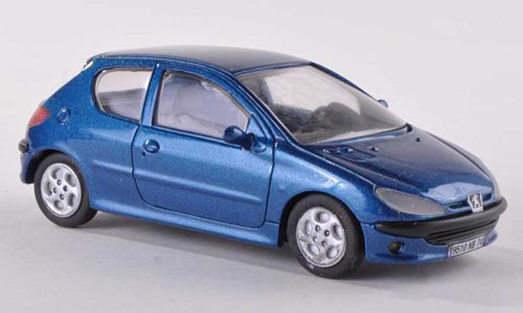 Peugeot 206 1/43 Paradcar blu 3-portes modellino in miniatura
