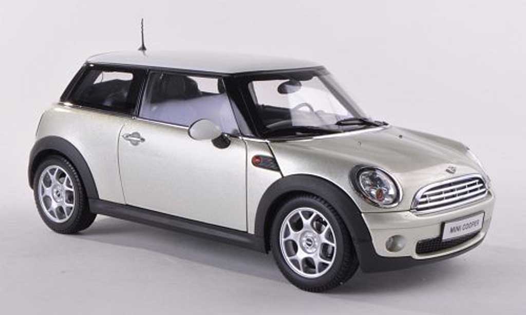 Mini Cooper D 1/18 Kyosho D clair-beige avec biancoem toit modellino in miniatura