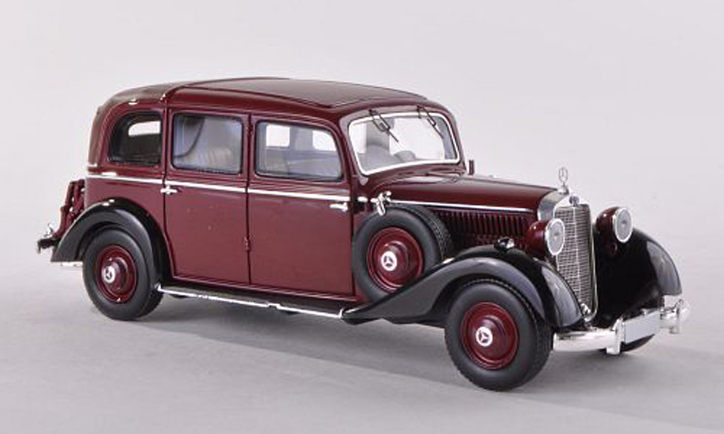 Mercedes 260 D 1/43 Esval Models D Pullmann Landaulet nero-rosso/nero 1936 modellino in miniatura