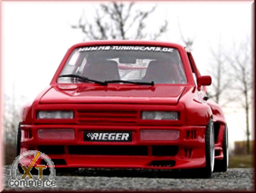 Volkswagen Golf 1 GTI 1/18 Solido 1 GTI rosso kit rieger extra large et jantes bord larges 16 pouces tuning modellino in miniatura