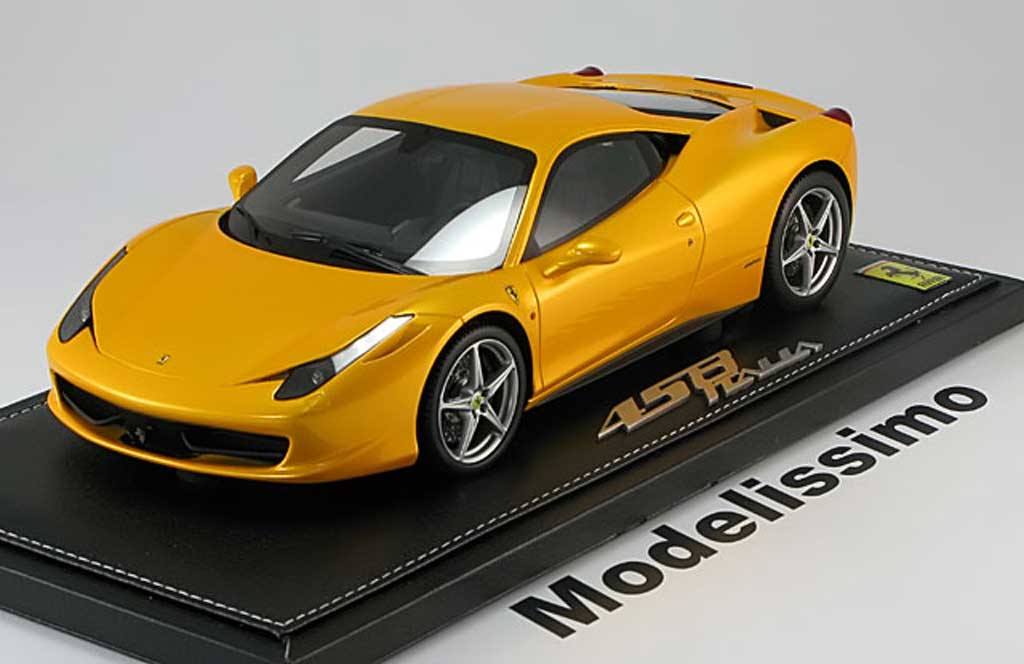 Ferrari 458 Italia 1/18 BBR Models Italia 2009 giallo metallis modellino in miniatura