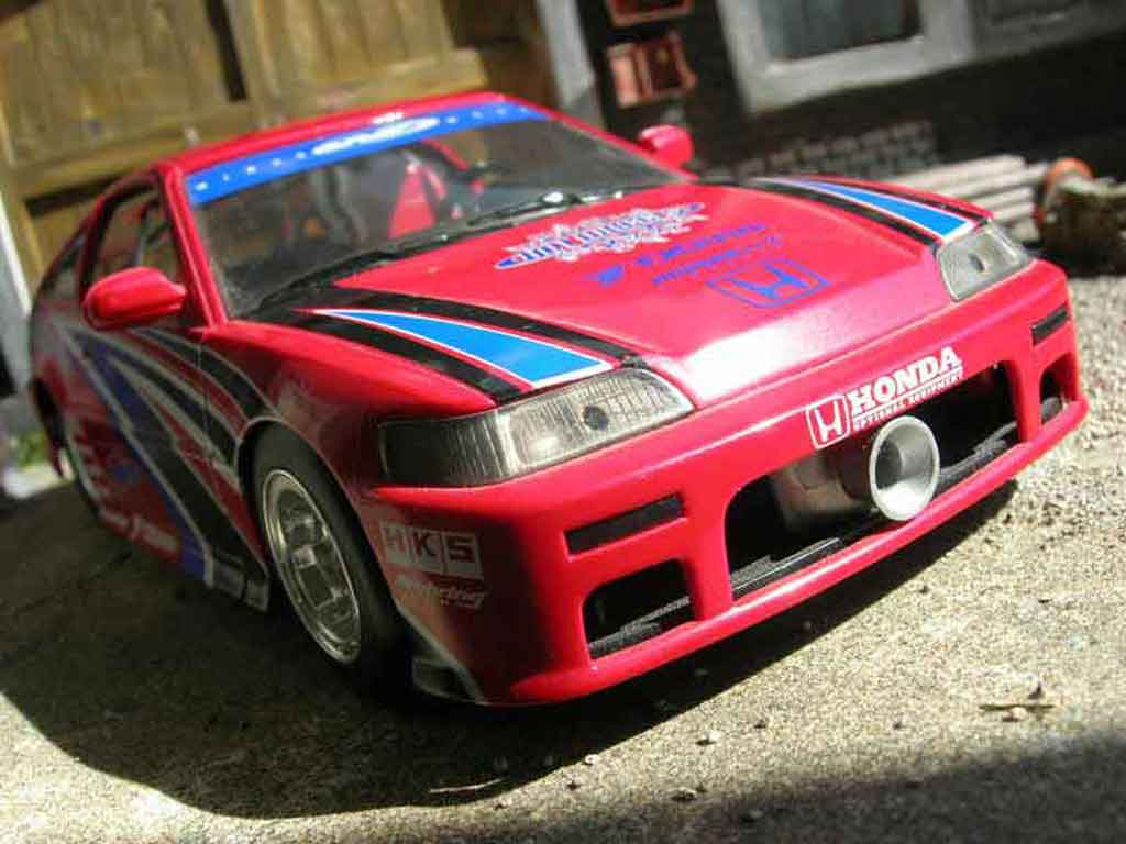 Honda CRX 1/18 Hot Wheels drag race rosso modellino in miniatura