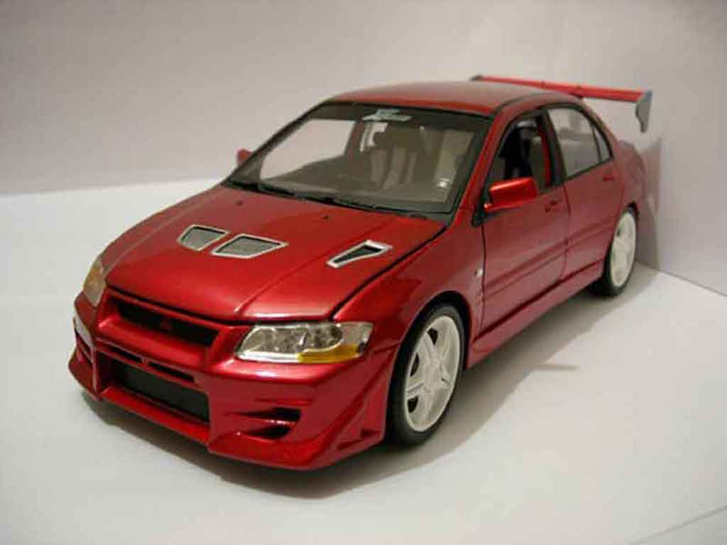 Mitsubishi Lancer Evolution VII 1/18 Ertl Evolution VII fast and furious rosso modellino in miniatura