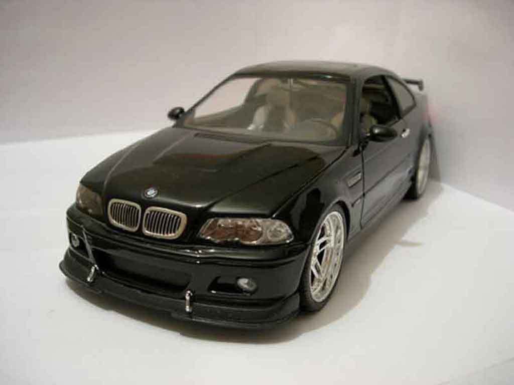 Bmw M3 E46 1/18 Jada Toys tuning E46 ac schnitzer s3 nero modellino in miniatura