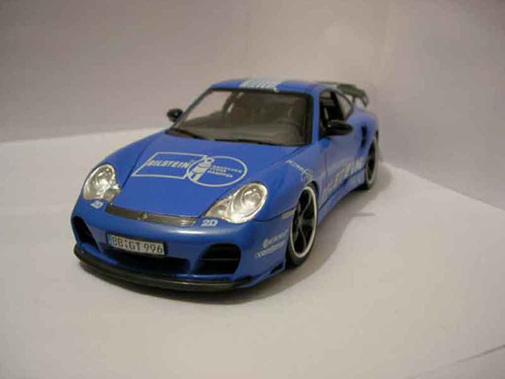Porsche 996 Turbo 1/18 Hotworks Turbo techart blu modellino in miniatura