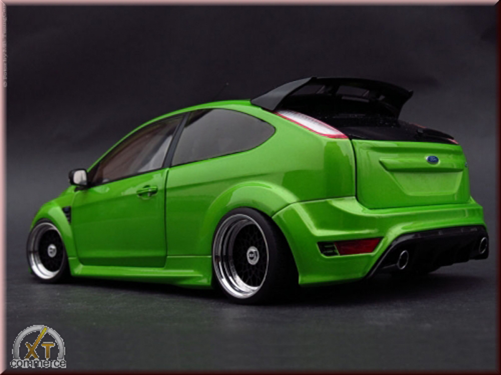 Ford Focus RS 1/18 Minichamps RS grun 2010 jantes BBS 18 pouces modellino in miniatura