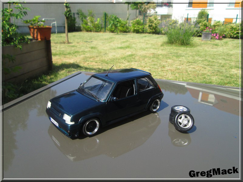 Renault 5 1/18 Norev GT Turbo verde Abyss jantes BBS tuning modellino in miniatura