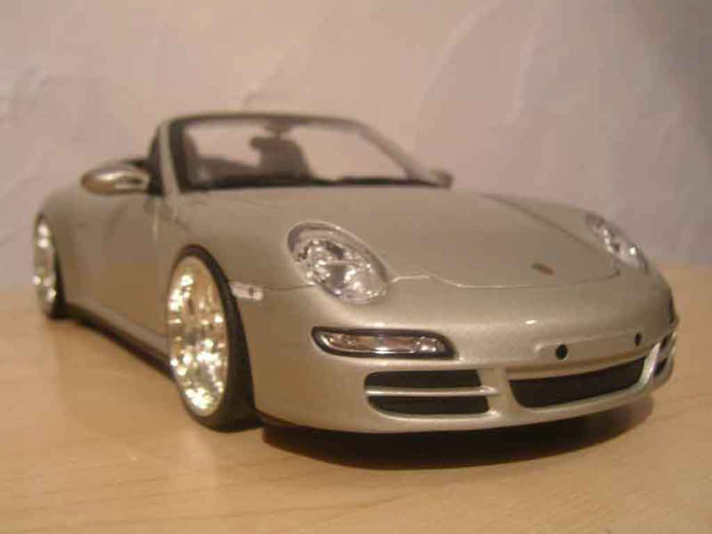 Porsche 997 Cabriolet 1/18 Norev Cabriolet S grigio jantes bbs tuning modellino in miniatura