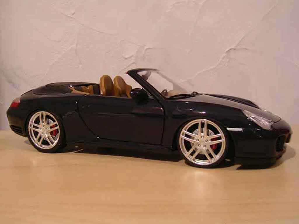 Porsche 996 Cabriolet 1/18 Maisto Cabriolet nero jantes f430 tuning modellino in miniatura