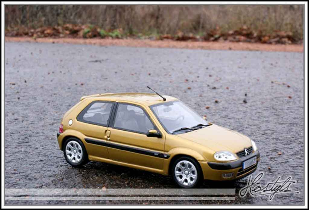 Citroen Saxo 1/18 Ottomobile vts giallo heliodor tuning modellino in miniatura