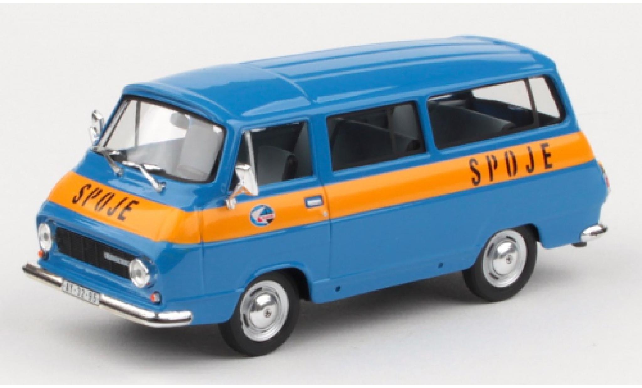 Skoda 1203 1/43 Abrex Mikrobus blu Spoje 1974 modellino in miniatura