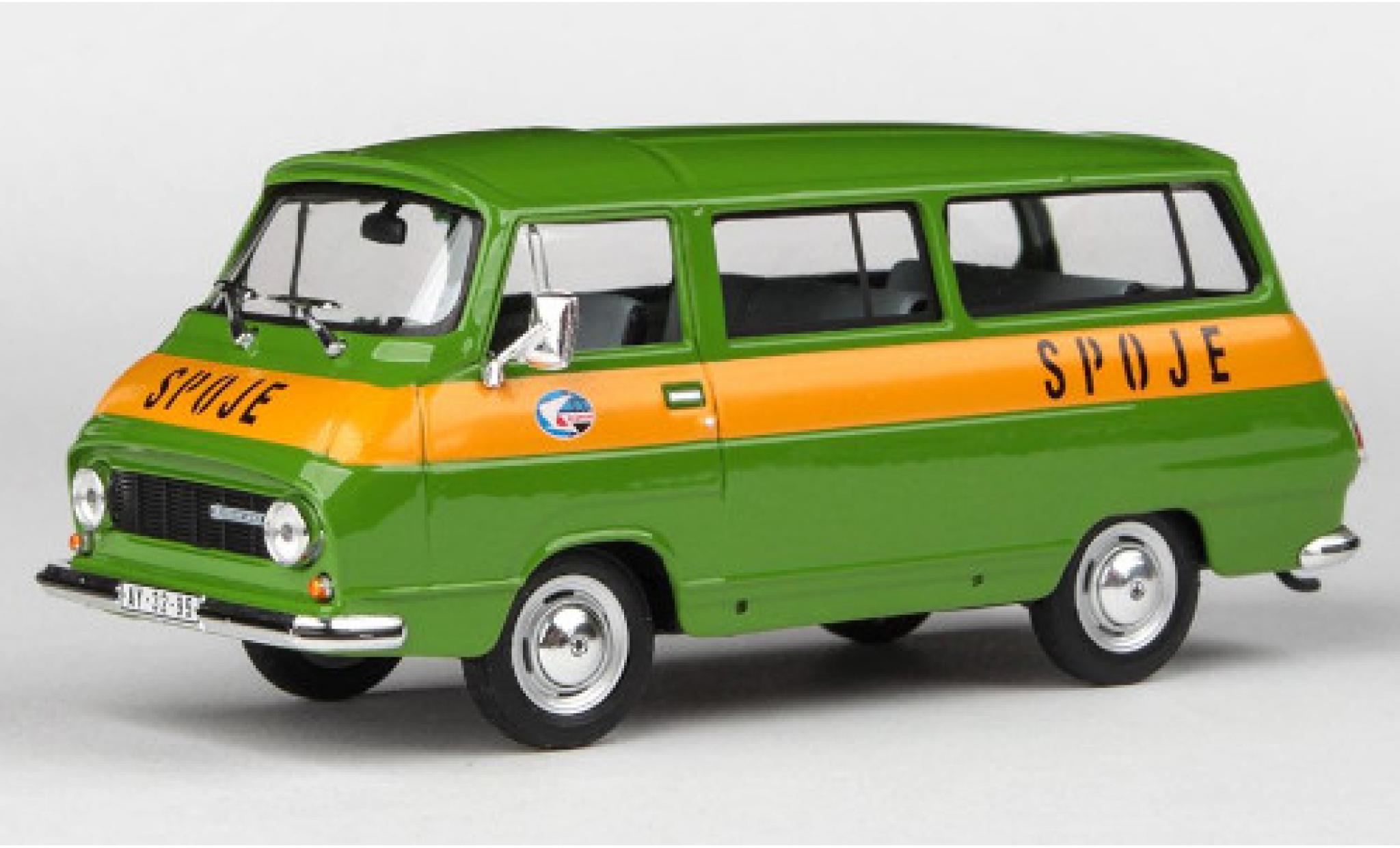 Skoda 1203 1/43 Abrex Mikrobus verde Spoje 1974 modellino in miniatura