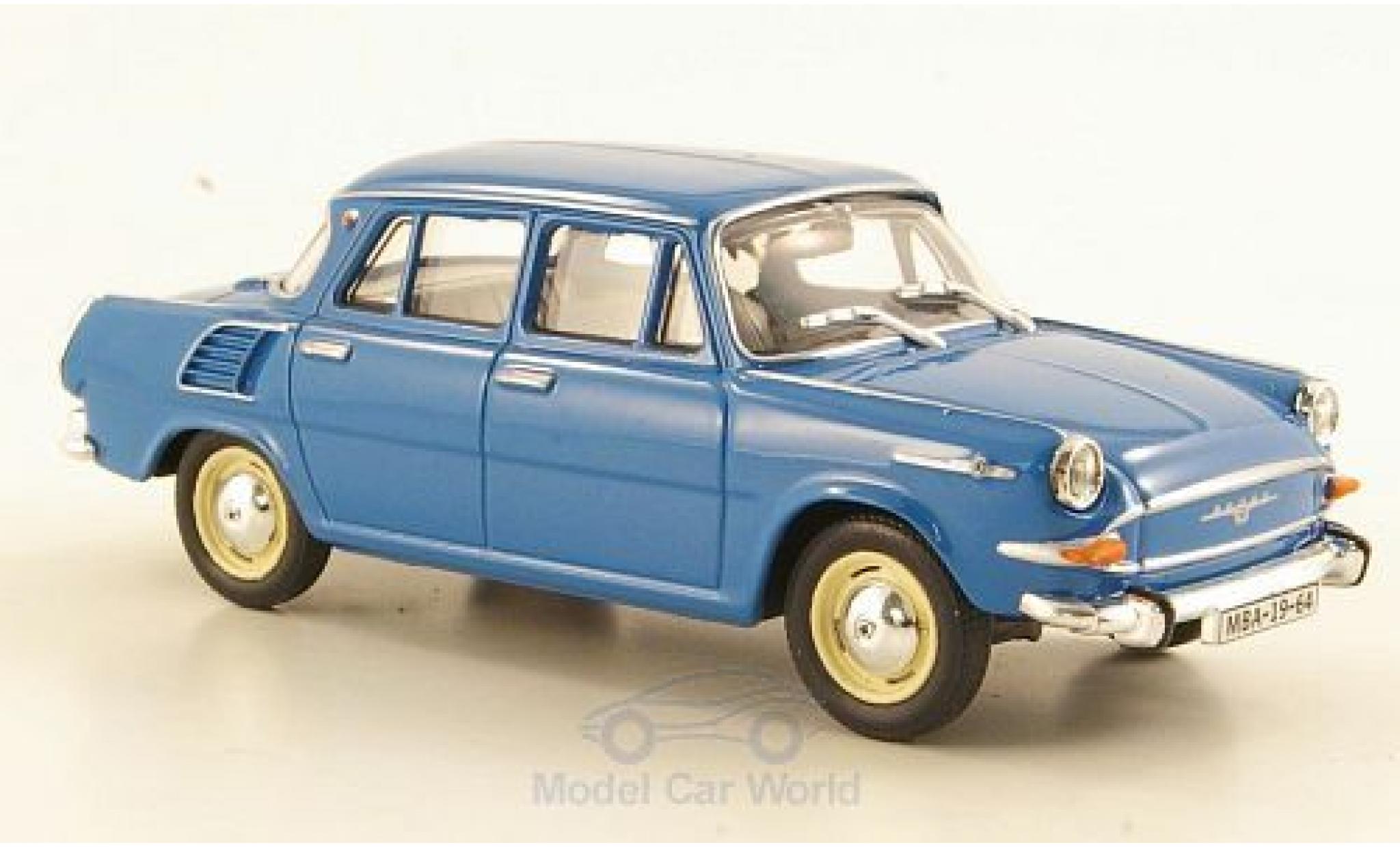 Skoda 1000 1/43 Abrex MB blu 1964 modellino in miniatura