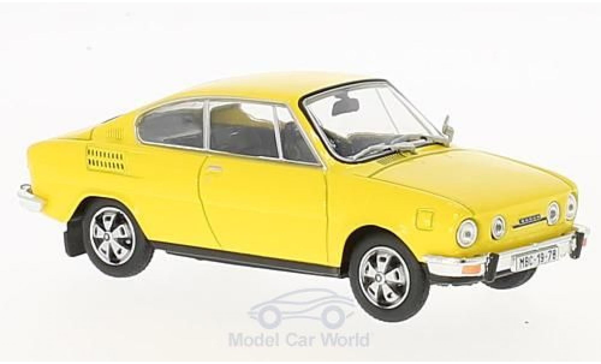 Skoda 110 1/43 Abrex R giallo modellino in miniatura