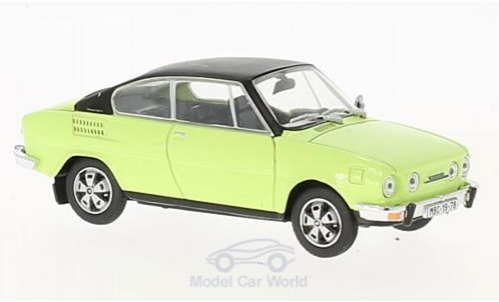 Skoda 110 1/43 Abrex R verde/nero modellino in miniatura