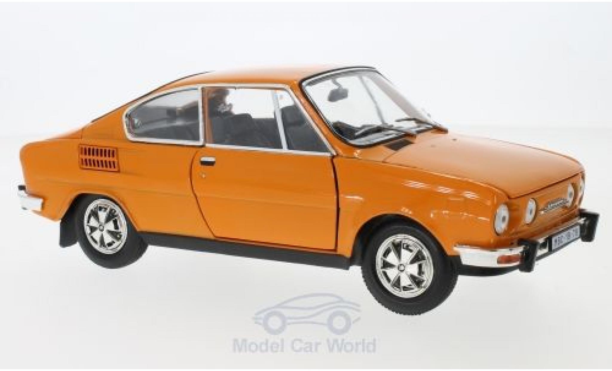 Skoda 110 1/18 Abrex R Coupe orange 1980 modellino in miniatura