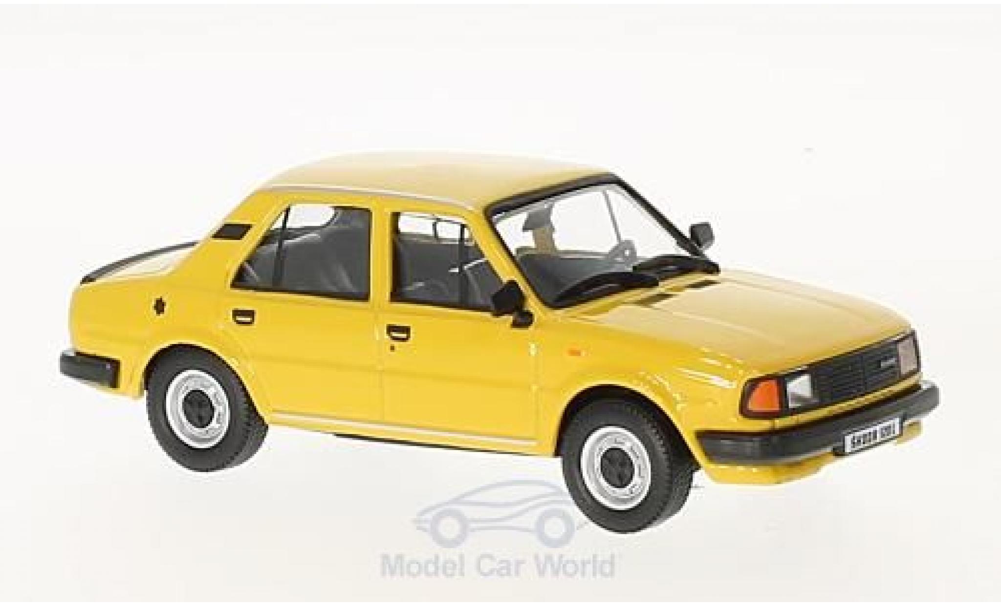 Skoda 120 1/43 Abrex L giallo 1984 modellino in miniatura