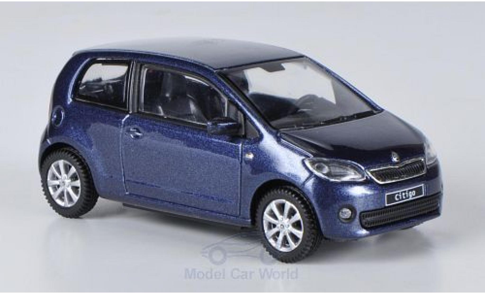Skoda Citigo 1/43 Abrex metallico blu 2012 3-Türer modellino in miniatura
