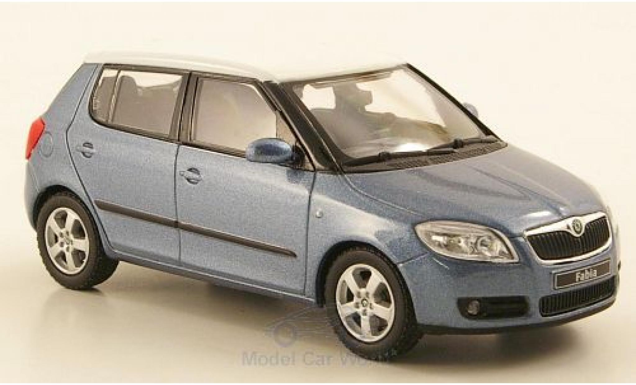 Skoda Fabia 1/43 Abrex II metallico grigio/bianco 2006 modellino in miniatura