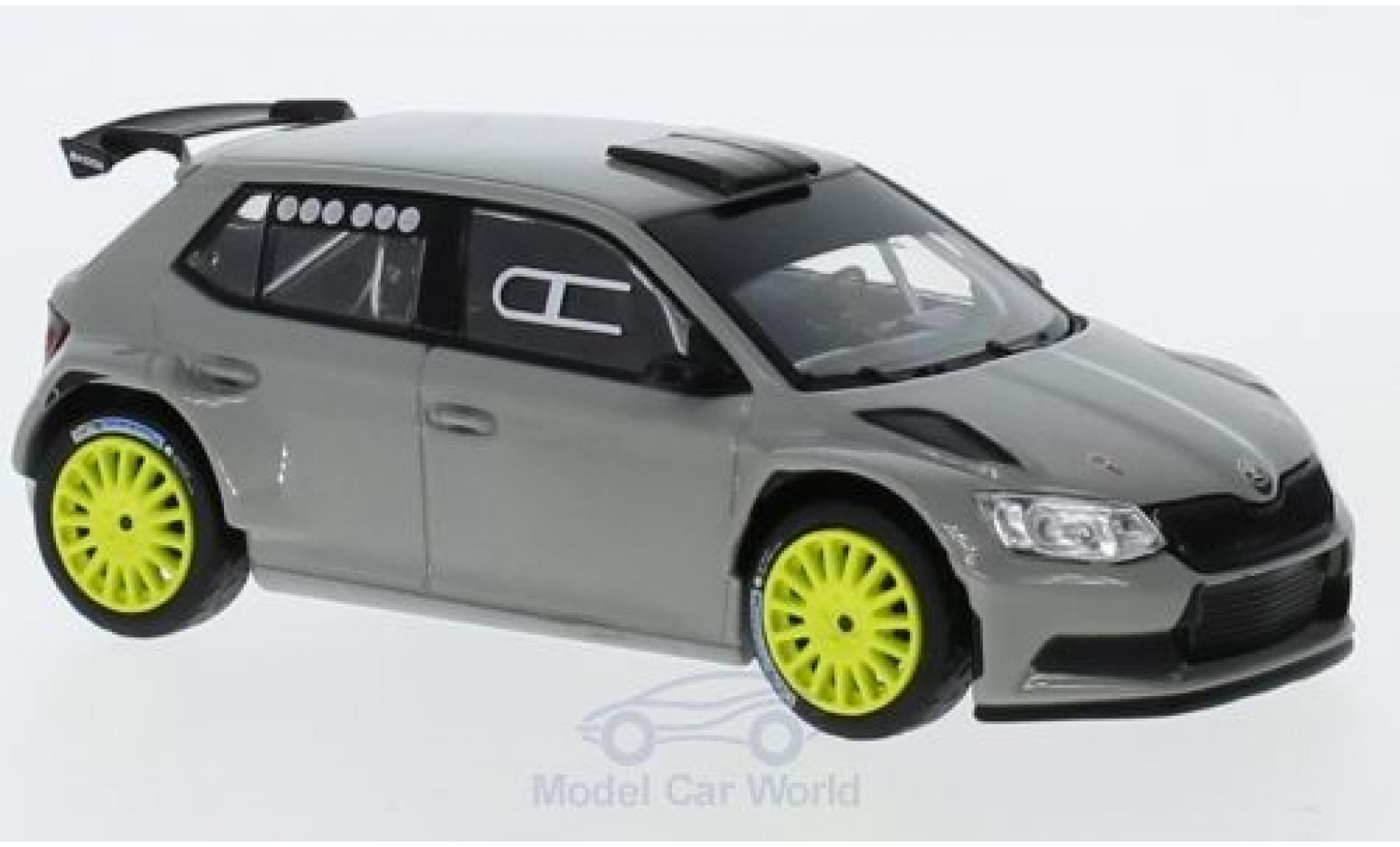Skoda Fabia 1/43 Abrex III R5 grigio 2015 modellino in miniatura