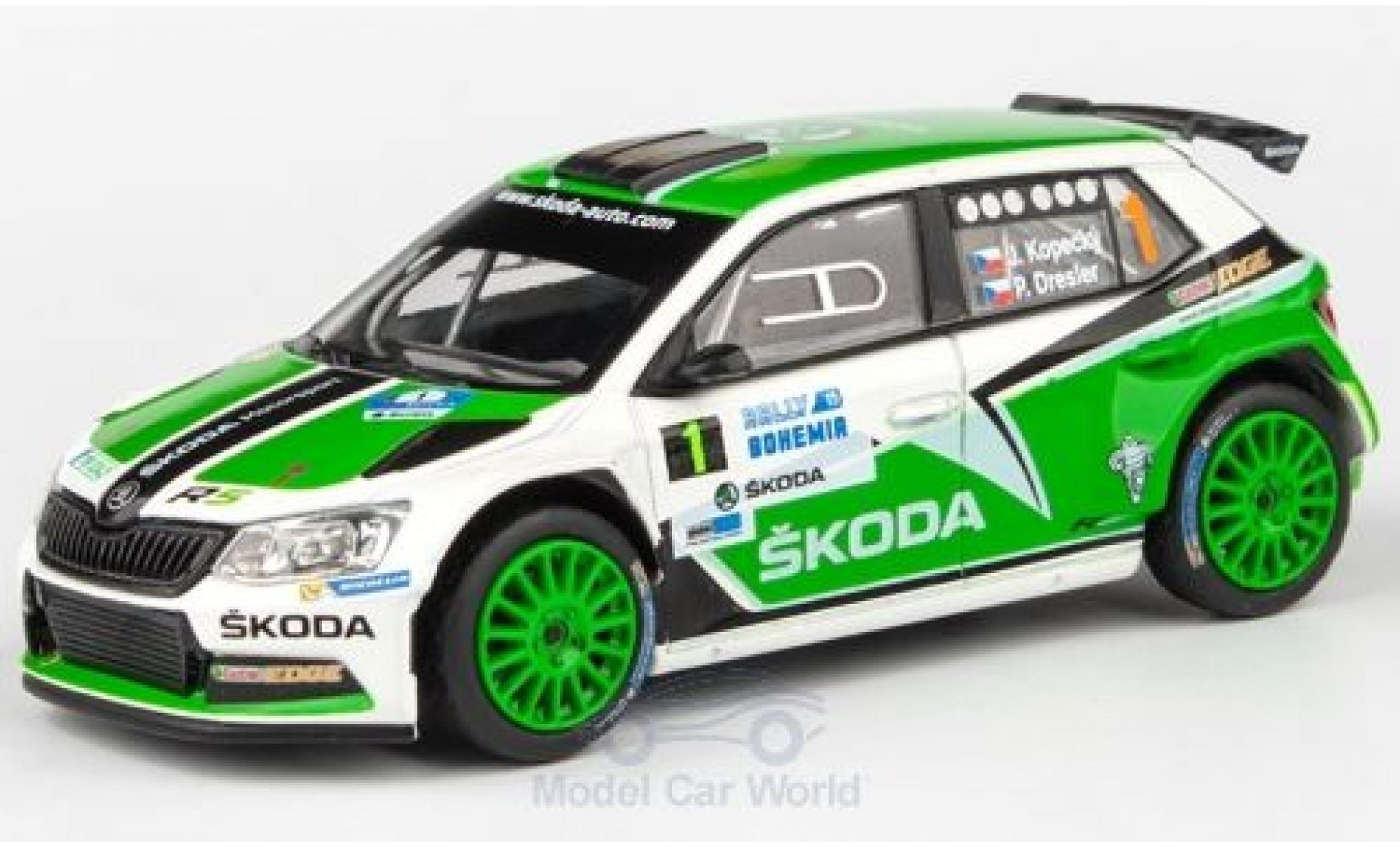 Skoda Fabia 1/43 Abrex III R5 No.1 Rallye Bohemia 2015 J.Kopecky/P.Dresler modellino in miniatura