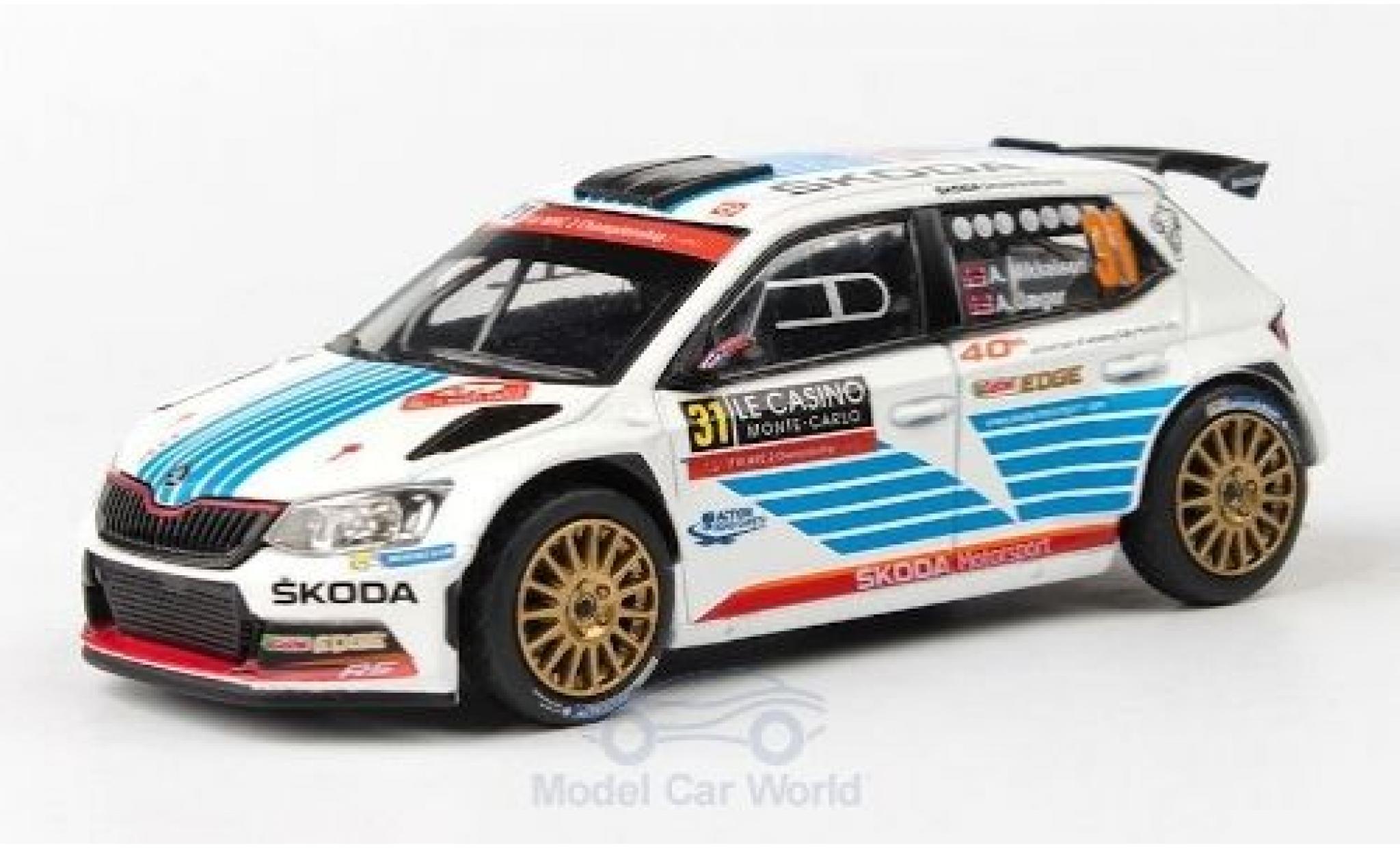 Skoda Fabia 1/43 Abrex III R5 No.31 Rallye WM Rallye Monte Carlo 2017 A.Mikkelsen/A.Jaeger modellino in miniatura