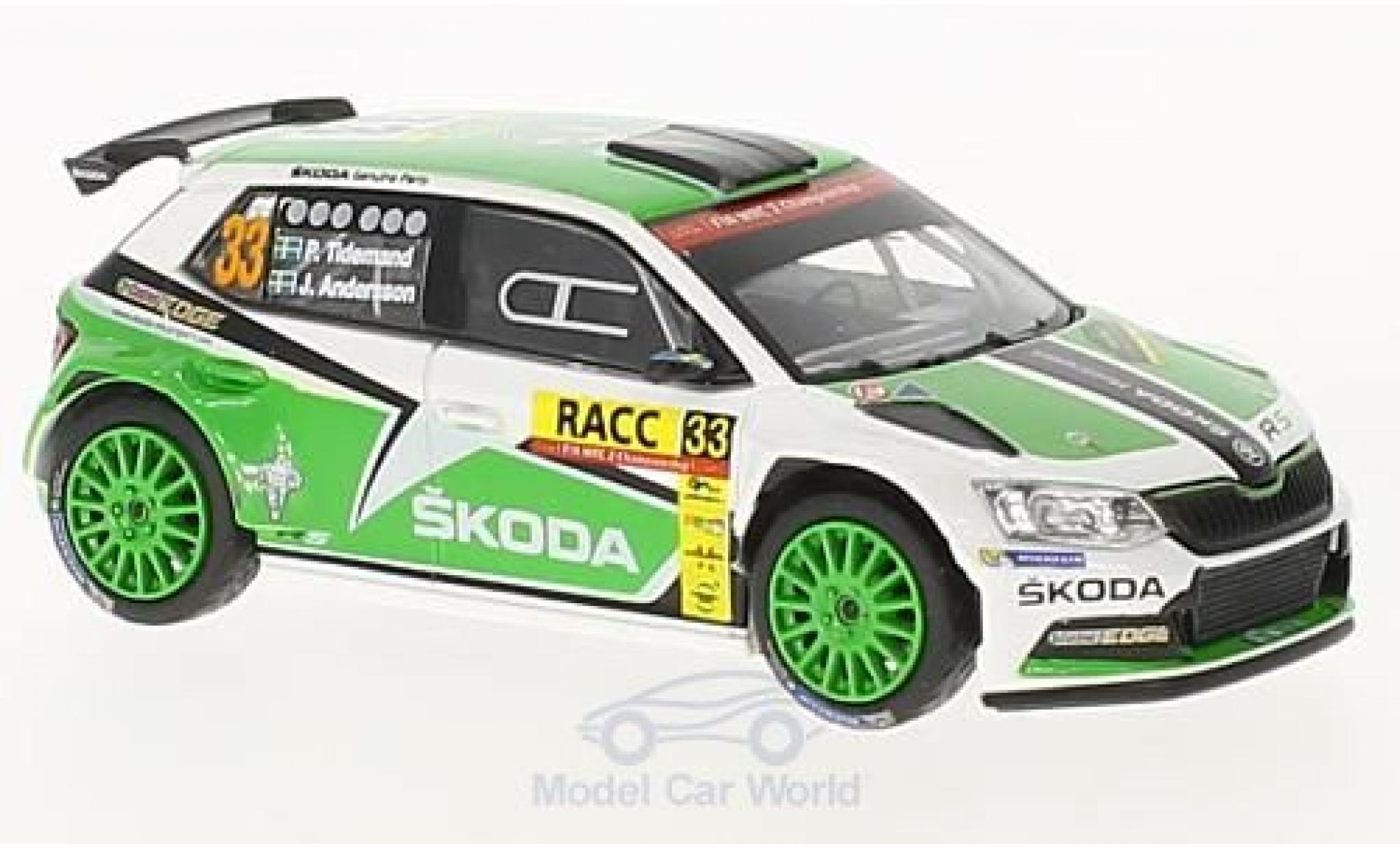 Skoda Fabia 1/43 Abrex III R5 No.33 Rallye WM Rallye Catalunya 2016 P.Tidemand/J.Andersson modellino in miniatura
