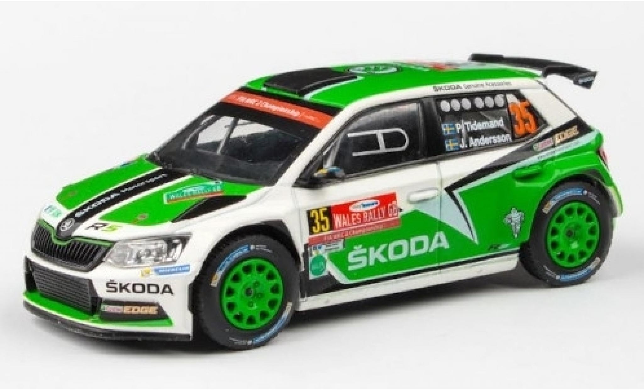 Skoda Fabia 1/43 Abrex III R5 No.35 Rallye WM Rallye Großbritannien 2016 P.Tidemand/J.Andersson modellino in miniatura