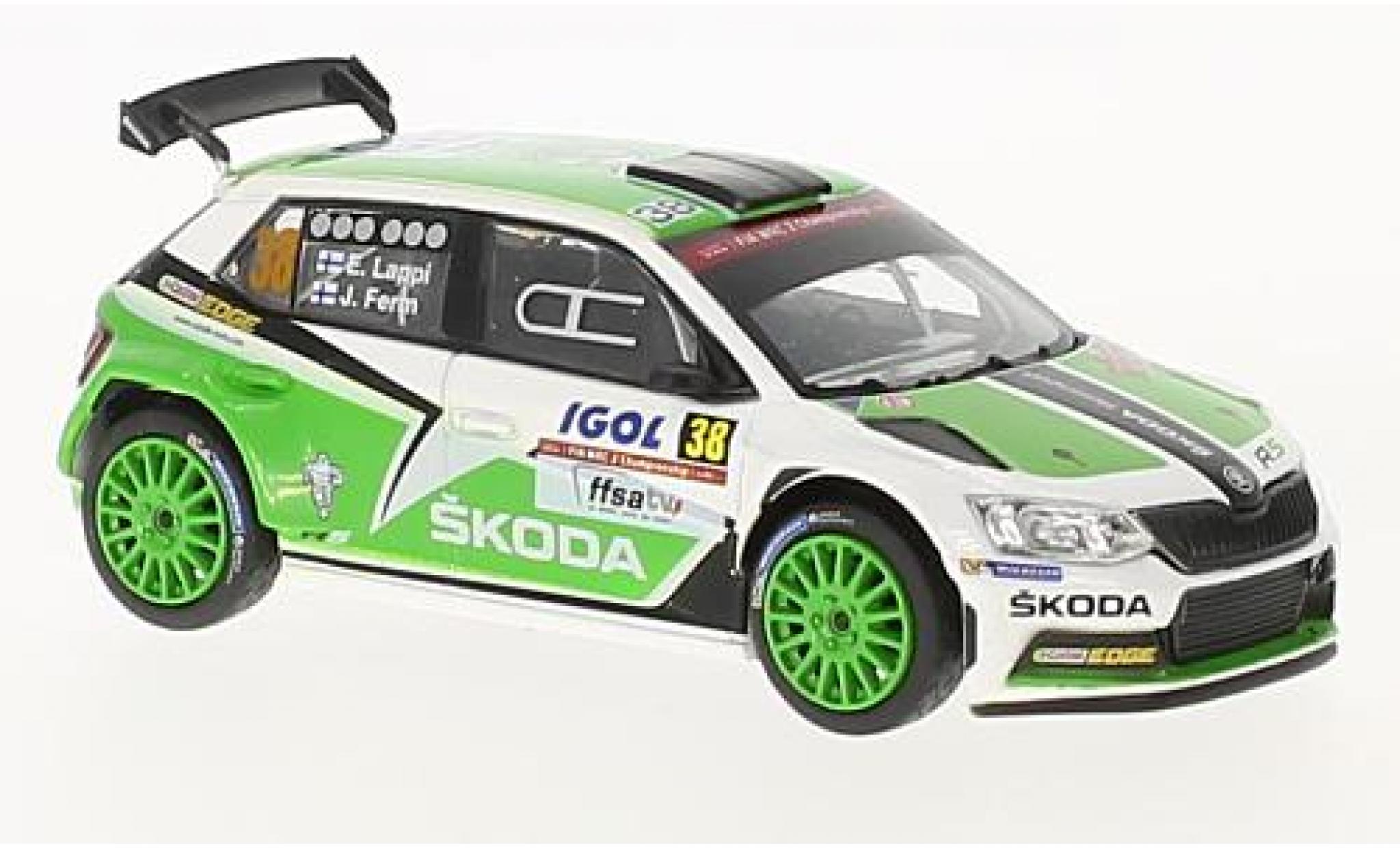 Skoda Fabia 1/43 Abrex III R5 No.38 Rallye WM Rallye Tour de Corse 2015 E.Lappi/J.Ferm modellino in miniatura