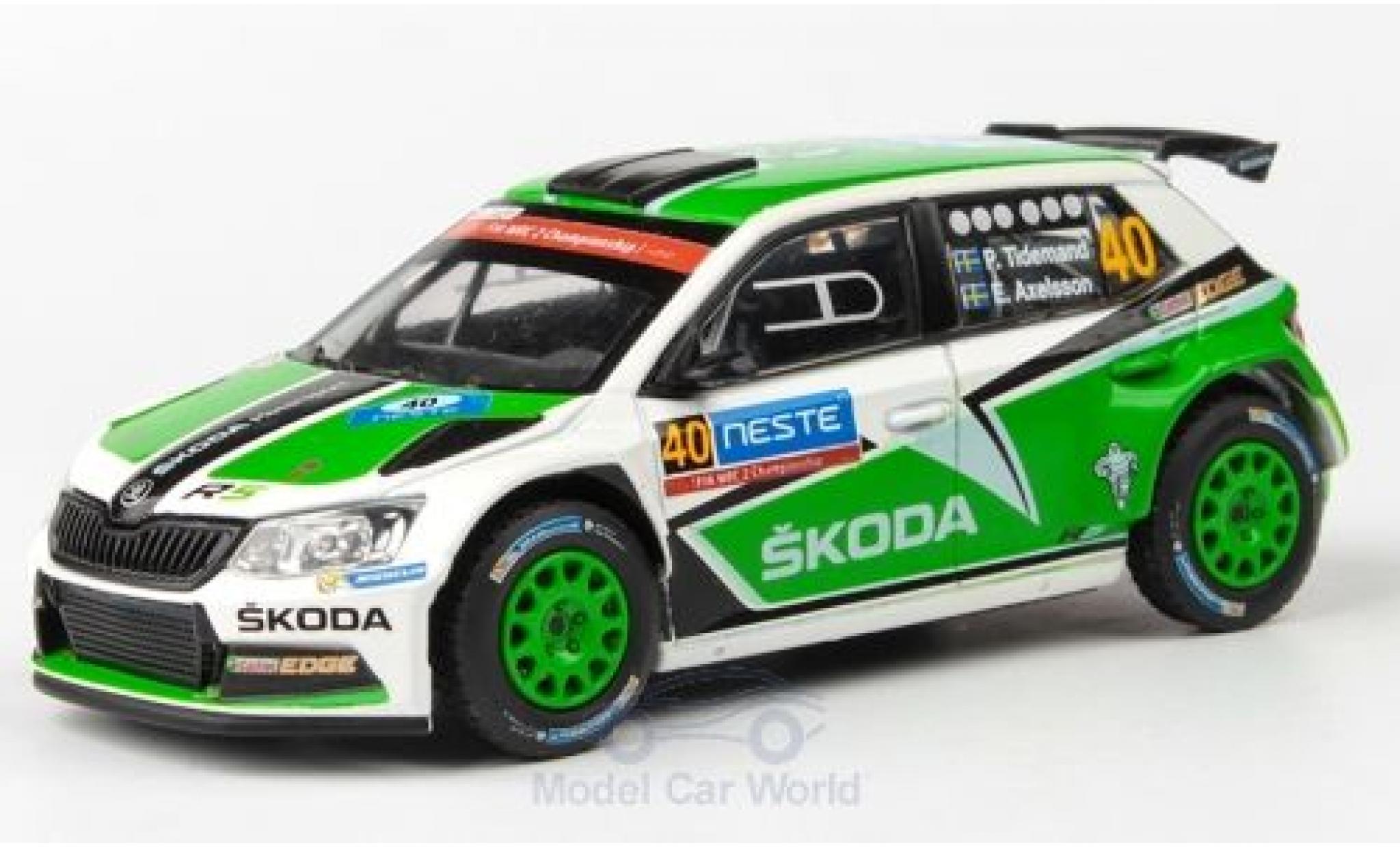 Skoda Fabia 1/43 Abrex III R5 No.40 Rallye WM Rallye Finnland 2015 P.Tidemand/E.Axelsson modellino in miniatura