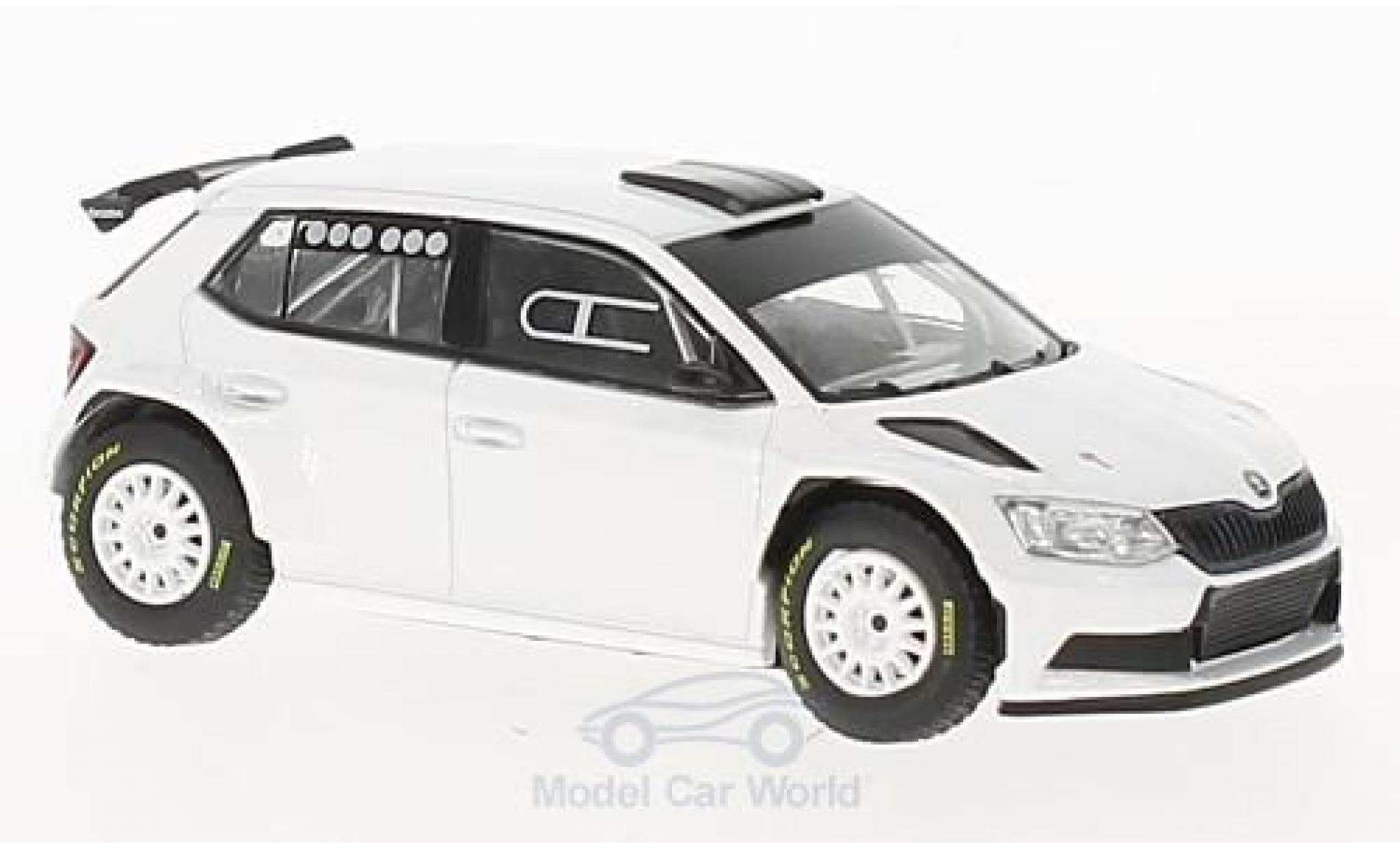 Skoda Fabia 1/43 Abrex III R5 bianco 2015 Gravel modellino in miniatura