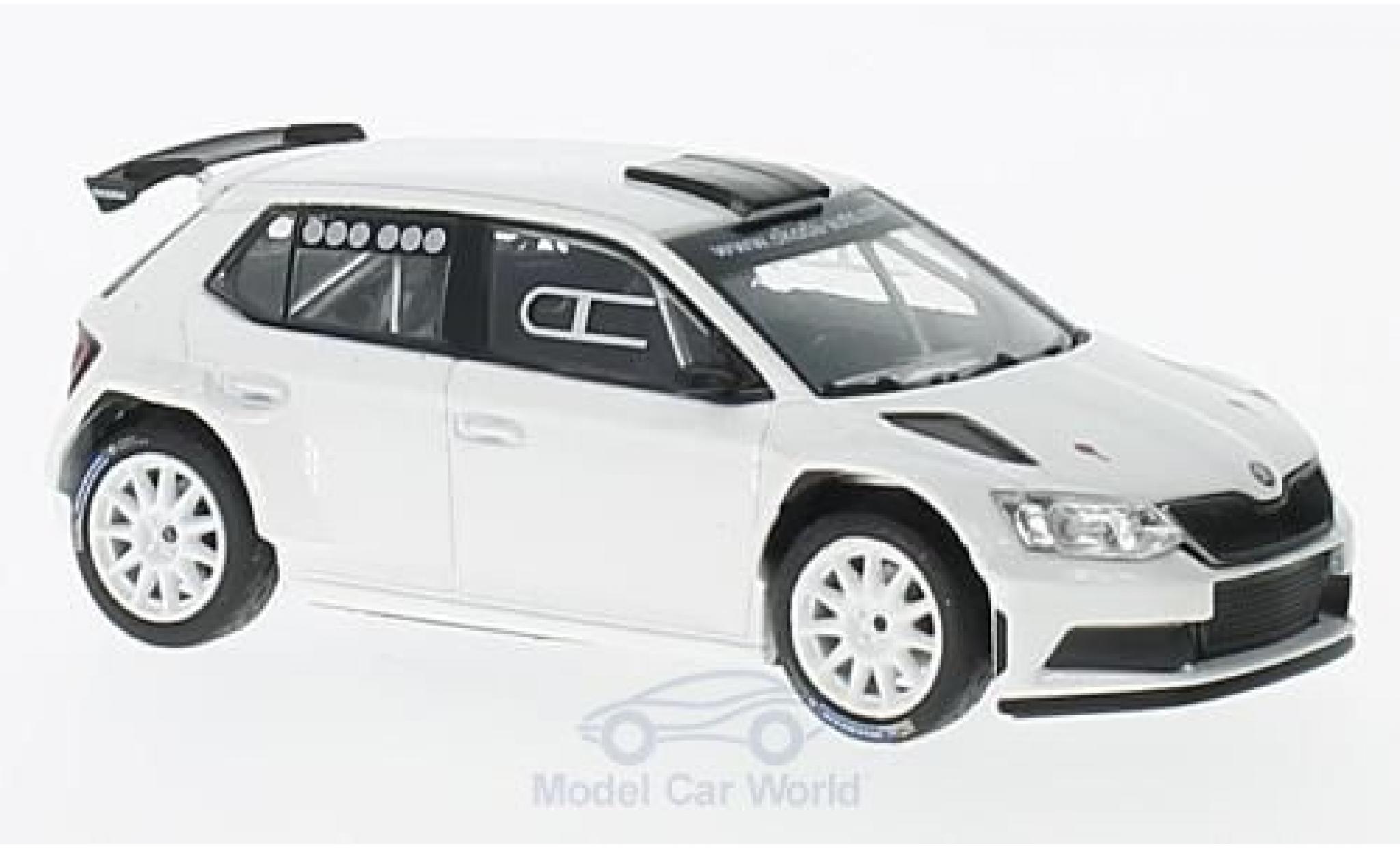 Skoda Fabia 1/43 Abrex III R5 bianco 2015 Tarmac modellino in miniatura