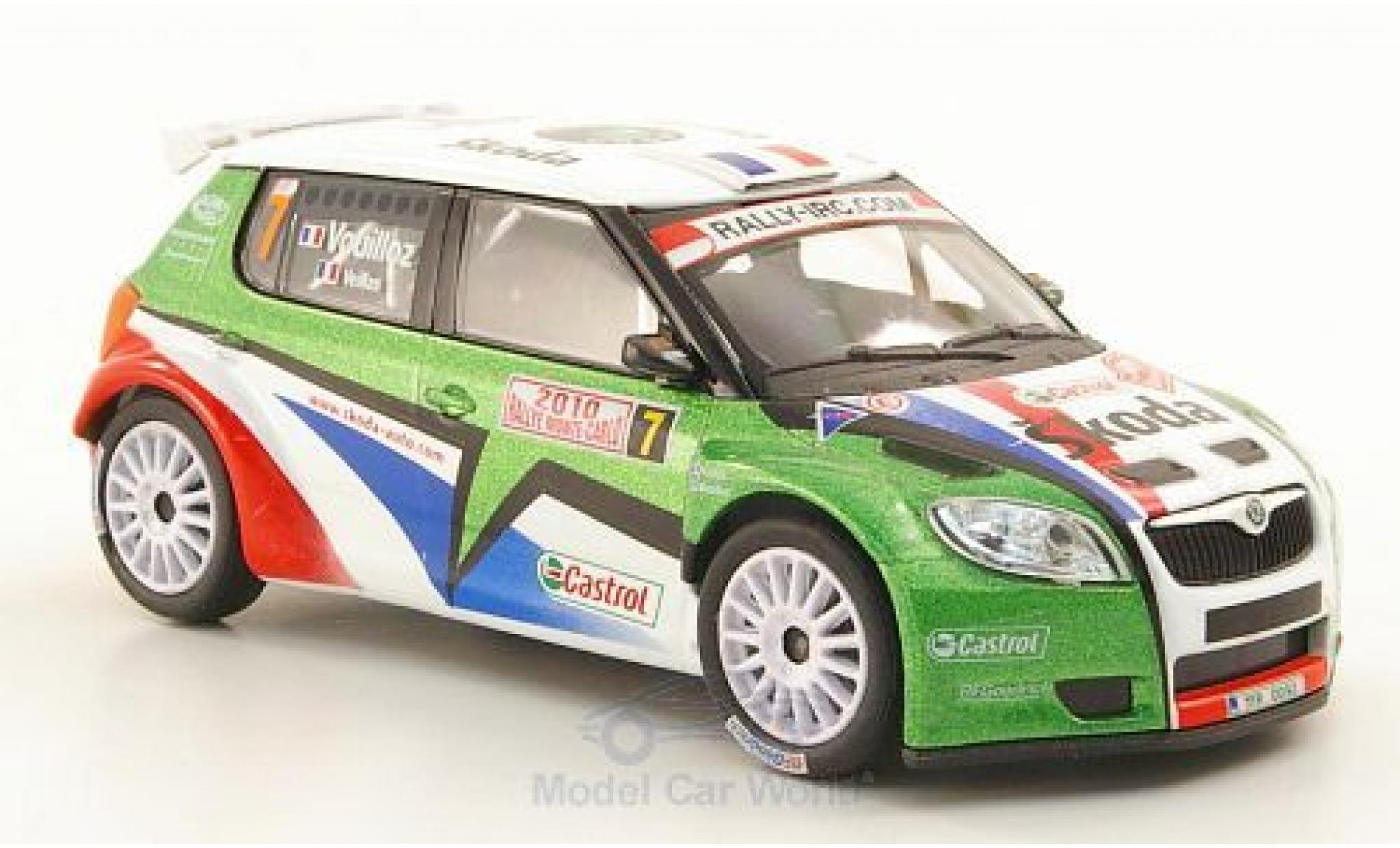 Skoda Fabia 1/43 Abrex S2000 No.7 Rallye Monte-Carlo 2010 Vouilloz modellino in miniatura